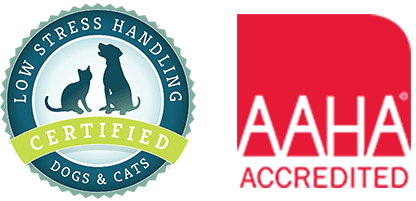 accreditation logos for aaha and low stress handling
